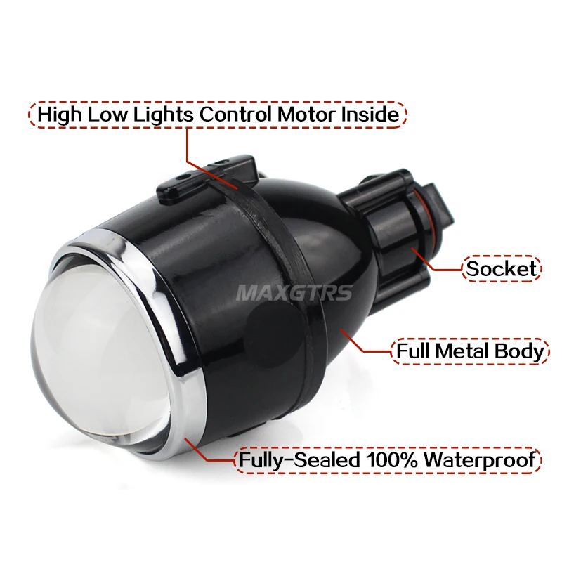 Cheap 2x Universal HID Bi xenon Fog Lights Projector Lens Driving Lamps Retrofit For Ford Honda CRV Fit Subaru Renualt Suzuki Swift