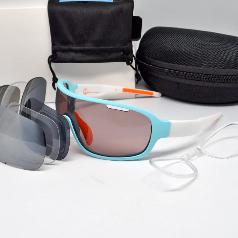 Новые очки для велоспорта ASPISE, 3 объектива, очки для велосипеда на открытом воздухе, спортивные солнцезащитные очки для велоезды, фирменный дизайн, велосипедные очки - Цвет: Bluewhite BLADE