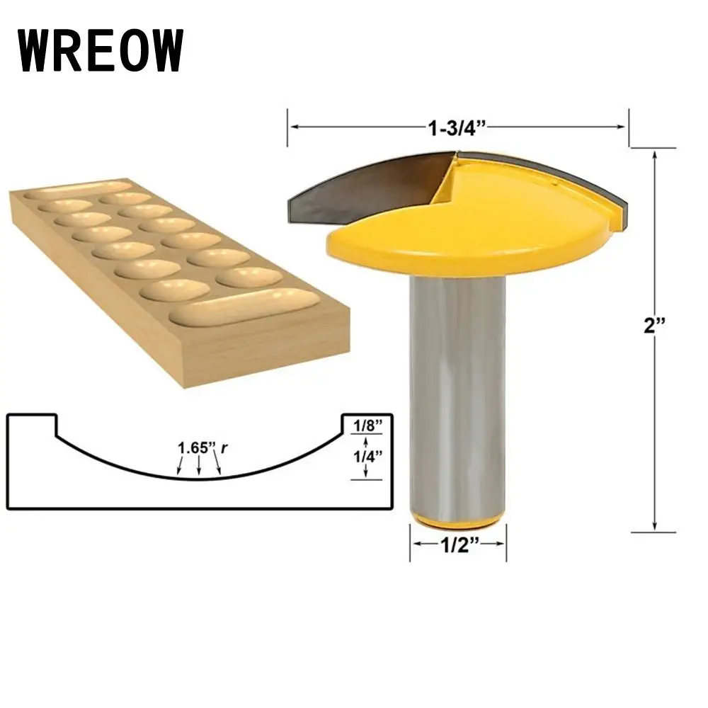 1/2 " 1/4 &quotShank 1-3/4" Wide Carbide Alloy Small Round Bowl Router Bit Woodwork Milling Cutter Tool Drill | Инструменты