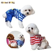 Excessive High quality 100% Cotton Striped Canine Pet Bib Jumpsuits Rompers Garments