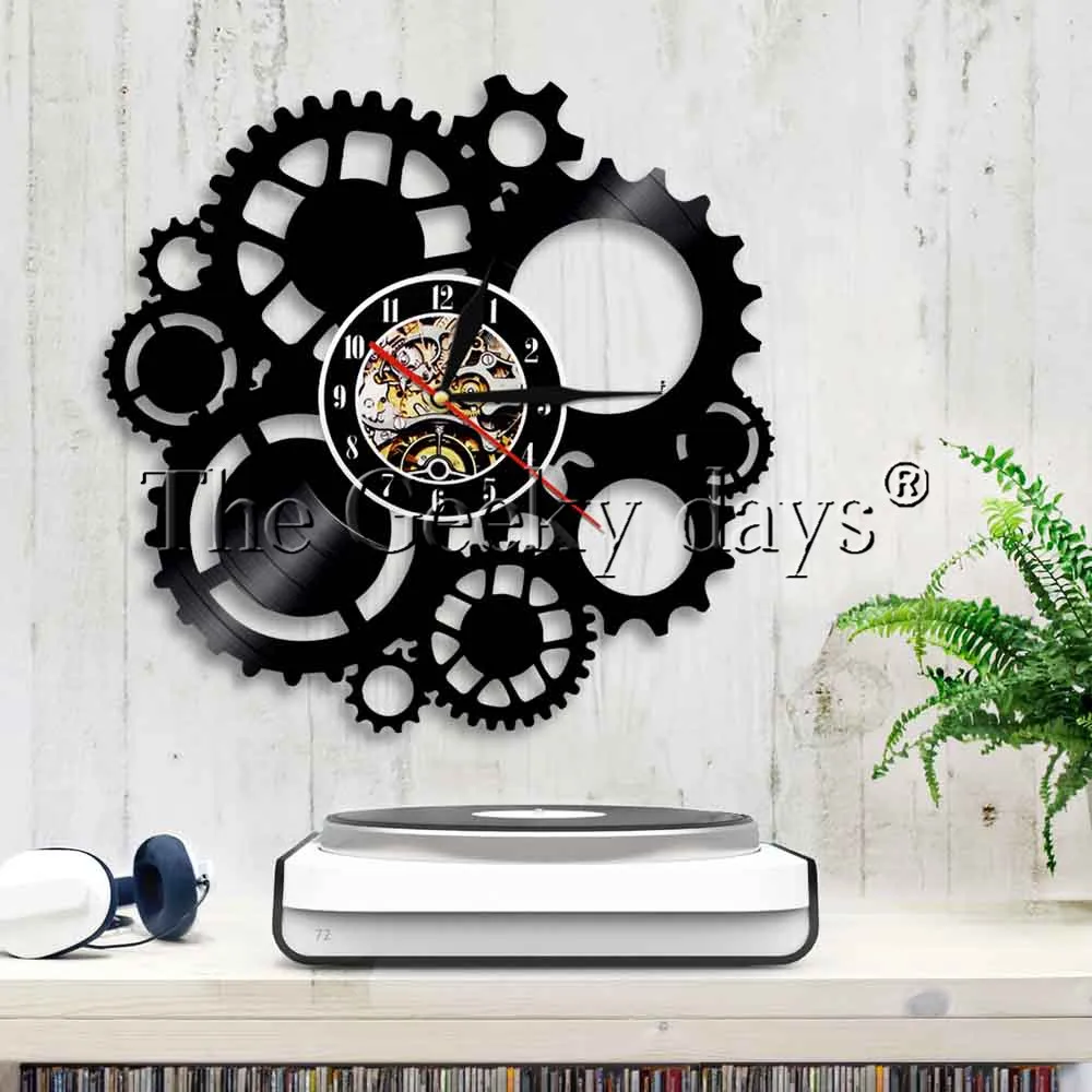 Parede de Luz Sinal de Engrenagens da Engrenagem Mudança da Cor Conduziu a Iluminação Lâmpada de Parede com Controle Preço Steampunk Levou Relógio Remoto 1 17 1 Piece Steampunk LEVOU Parede de Luz