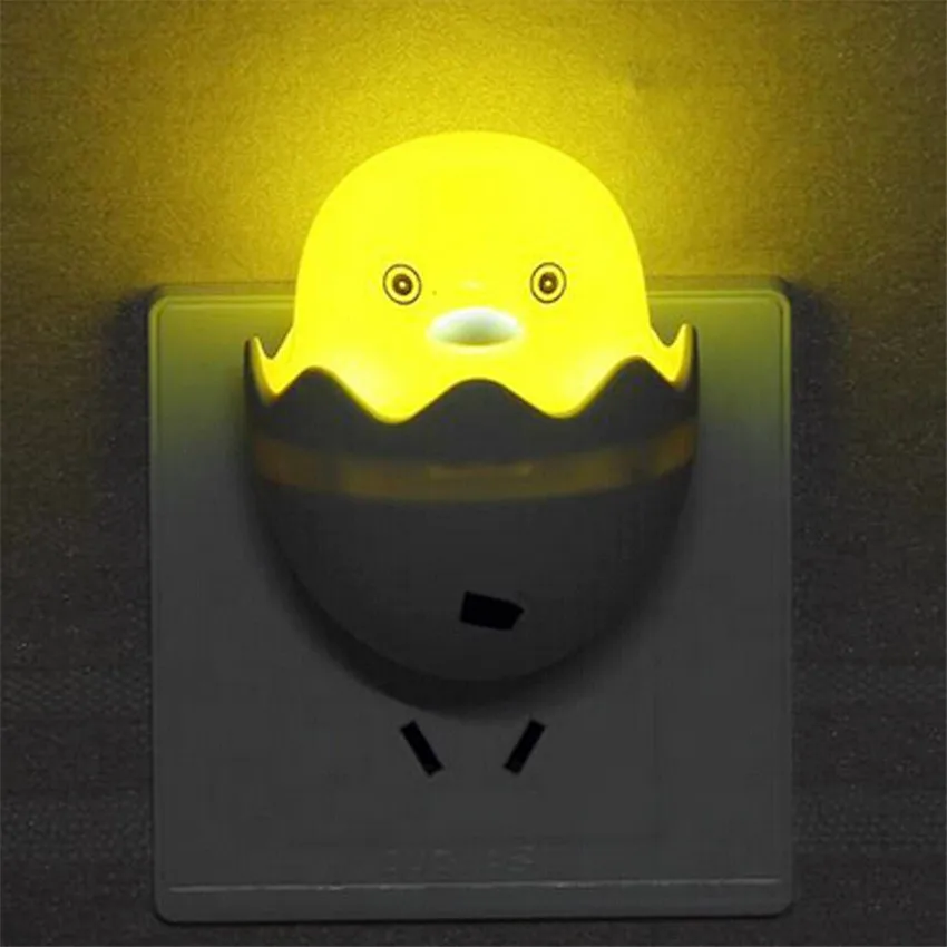 

US Plug EU Plug Yellow Duck AC110-220V 0.2W Wall Socket Light-Control Sensor LED Night Light Bedroom Lamp Bulb Gift For Children