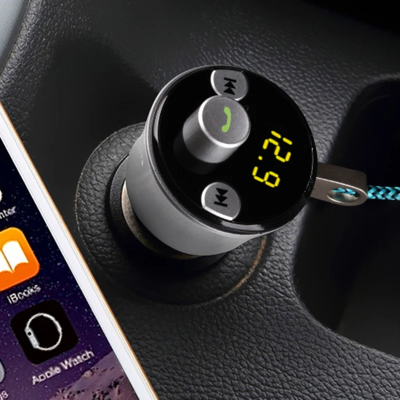 

Bluetooth Audio Receiver Transmitter Dual USB Charger Bluetooth Transmitter Voltage Detection QC2.0 Charge TF Card/U Disk