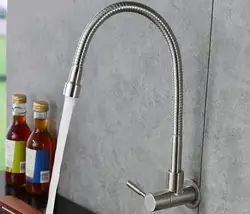 In wall mounted stainless steel kitchen faucet. fold expansion. cold kitchen sink tap.Washing machine faucet SF472
