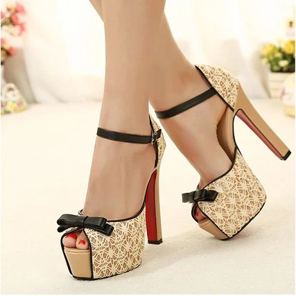 Donna Cut Out Pizzo Alto tacco cinturino alla caviglia Donna Cut Out Pizzo Alto tacco cinturino alla caviglia