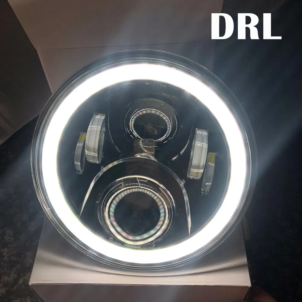 Online 2 uds. Faros LED de 7 pulgadas con anillo de Halo ámbar señal de giro para lada Niva 4x4 suzuki samurai 7 \