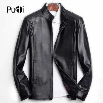 

PUDI MT830 2018 Men new fashion real sheep leather jackets with turn-down collar fall winter casual outwear