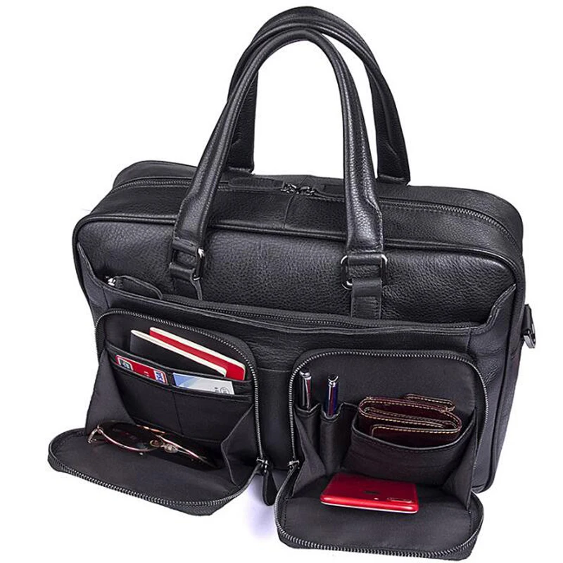 Lexeb Leather Tote Briefcases For Men Attache 15 6 Laptop Bag Man Lexeb Leather Tote Briefcases For Men Attache 15 6 Laptop Bag Man Office Bags College Back To School Messenger Black In From Luggage