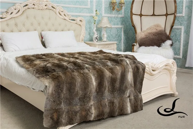 Genuine rabbit fur rug , home decoration fur rug ; big size180*150cm