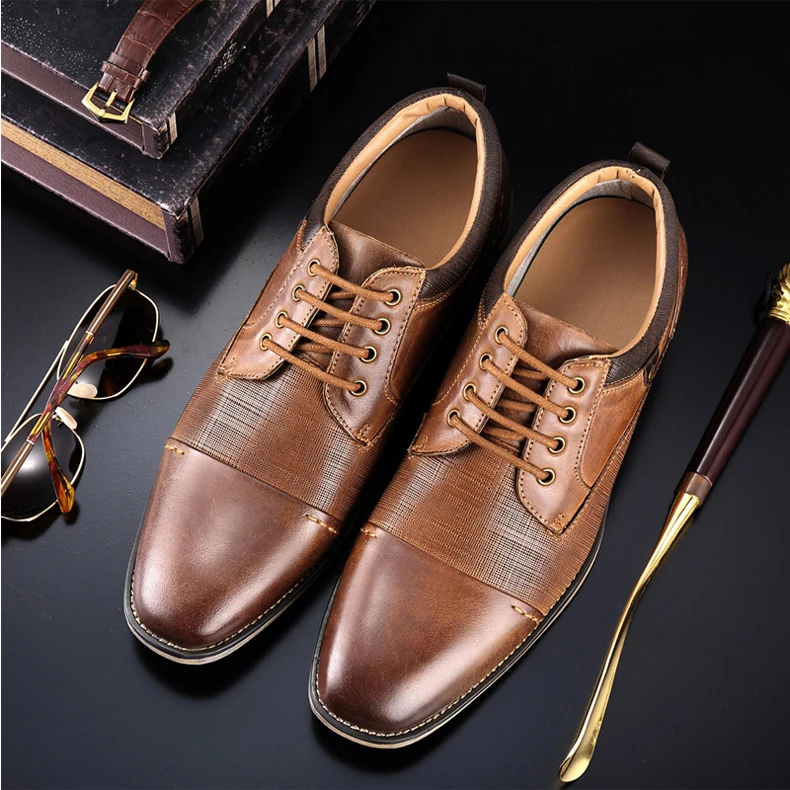 VRYHEID/брендовая мужская официальная обувь из натуральной кожи наивысшего качества Коровья кожа оксфорды мужские деловые модельные туфли Bullock большой размер 50