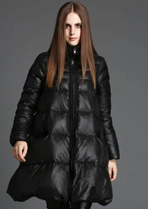 Европа Последняя мода женщин зимнее пальто стоячий воротник свободный большой ярдов куртка супер толстый теплый хлопок abrigo G2246 - Цвет: black