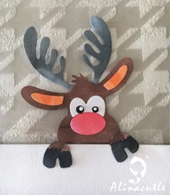 AlinaCraft MORRE DE CORTE DE METAL de Natal Papai Noel da rena Rudolph build up cartão do Scrapbook do OFÍCIO de PAPEL soco faca stencil