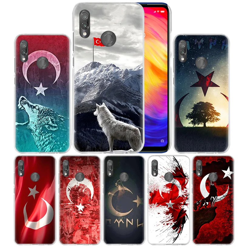 

Turkey Flag Wolf Case for Xiaomi Redmi Go Note 7 6 6A Pro S2 5 5A 4X Mi A1 A2 9 Mix 3 5G 8 lite Play F1 Hard PC Phone Cover Capa
