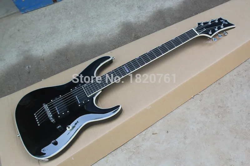 

Top Quality Wholesale SEYMOUR DUNCAN Pickup+ black cool one piece body,soild wood E S electric guitar 140424