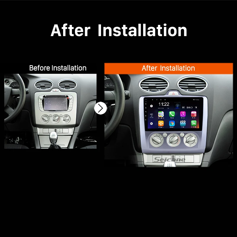 Clearance Seicane 2din Android 8.1 9" Car Multimedia Player Radio GPS Navigation for 2004 2005 2006 -2011 ford focus EXI MT 2 3 Mk2/Mk3 5