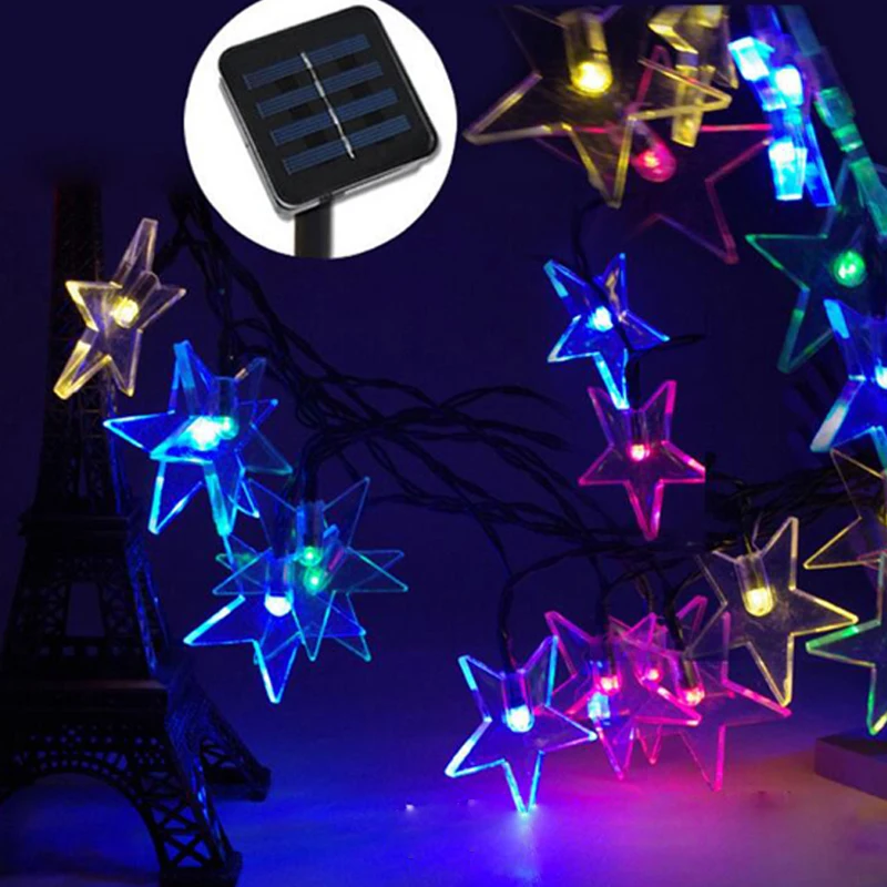 Garland Solar Powered 5M20LED Star String Light LED Fairy Lamp Christmas Tree Light Solar Lights For Garden Decoration (1)