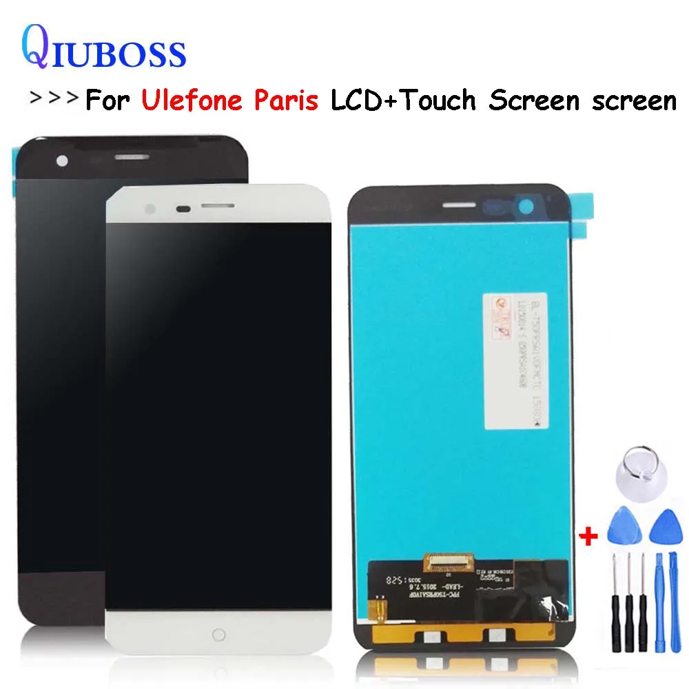 

Black/White For Ulefone Paris LCD and Touch Screen Assembly Repair Parts for ulefone paris lcd screen digitizer