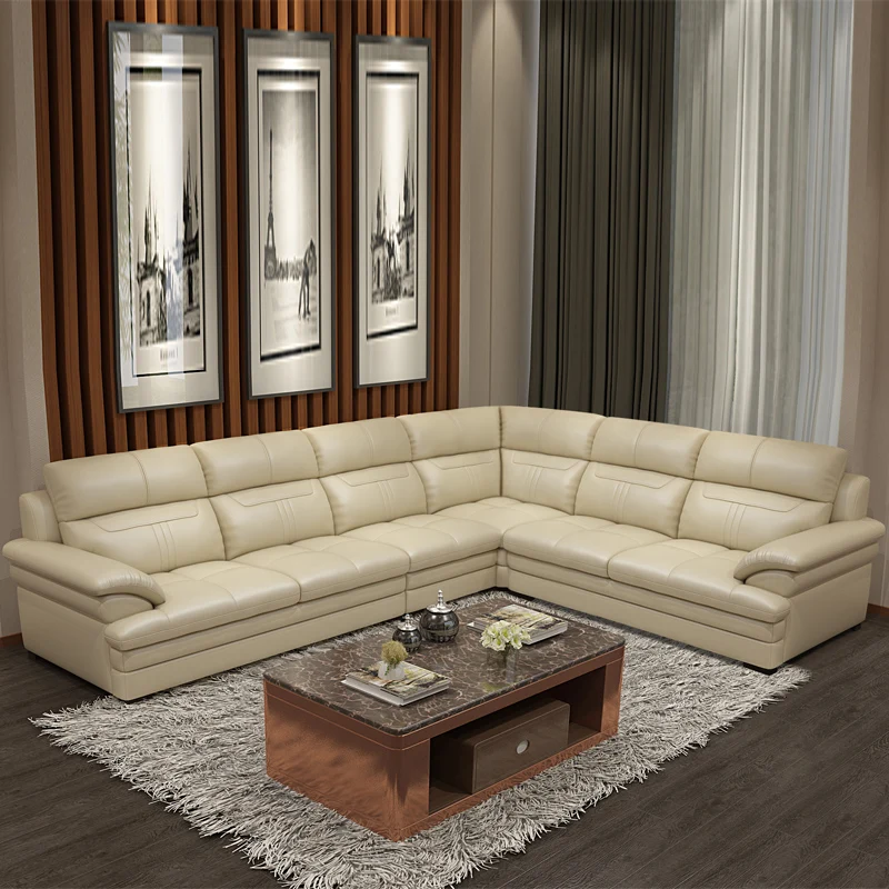 buy New Model L Shaped Modern Italy Genuine Real Leather Sectional Latest Corner Furniture Livingroom Sex Sofa Set Designs Pictures