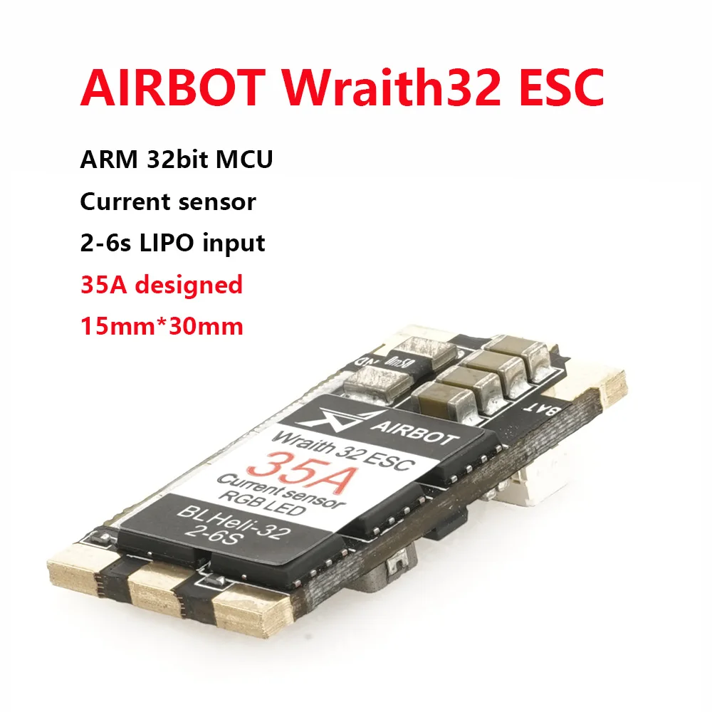 

AIRBOT-1pcs Wraith32-32bit Brushless Blheli_s 35a Blheli_s32 Dshot1200 Built Current Sensor Brushed esc 30a For Fpv Quadcopter