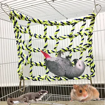 

Parrot Climbing Ladder Cotton Rope Net Cage Hanging Pet Activity Toy for Hamster Ferret Small Animal Best Price