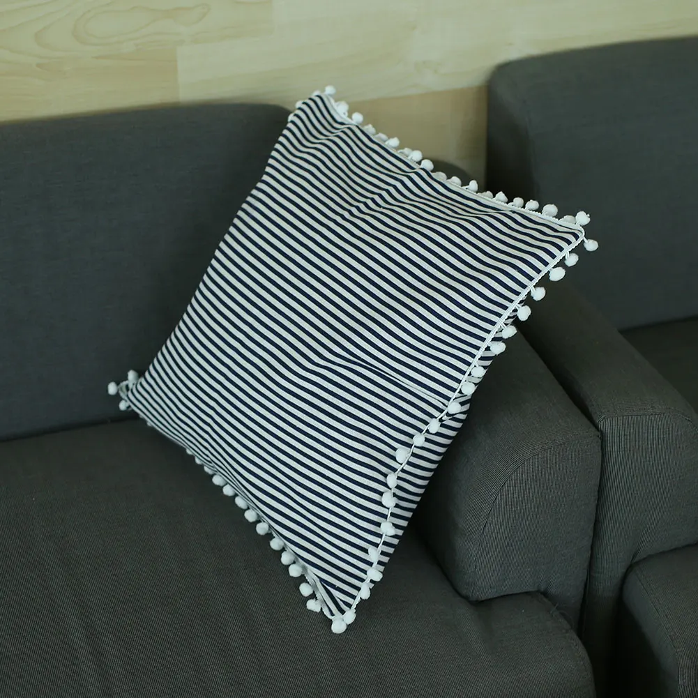 

Nordic Pillowcase Cushion Cover Stripe Tree Pattern Tassels Cotton Fabric Decoration Sofa Cushion Throw Pillow Case Bedroom
