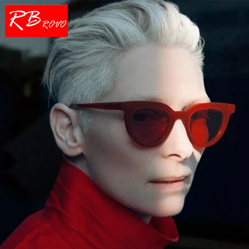 

RBROVO 2018 Beach Cateye Sunglasses Women Luxury Sun Glasses Classic Retro Plastic Outdoor Goggle UV400 Gafas De Sol Mujer