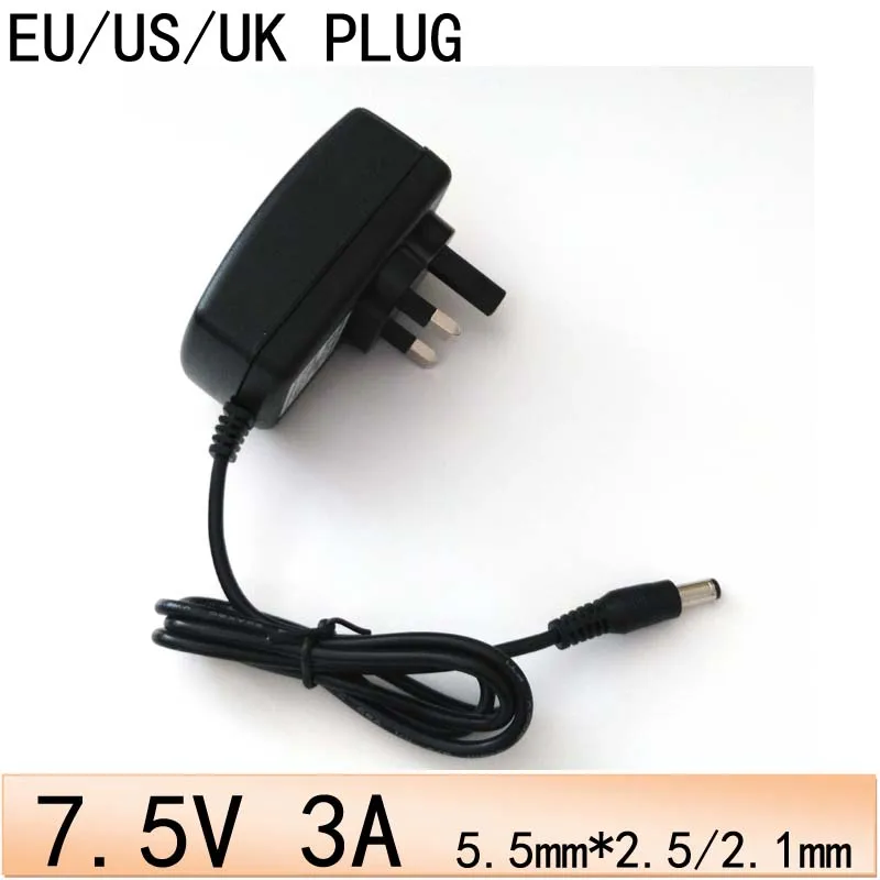US/EU/UK/AU 100V 240V for DC ac/dc adapter 7.5V power