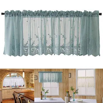 

Mesh Lace Flower Window Balcony Short Curtain Kitchen Valance Drape Home Decor