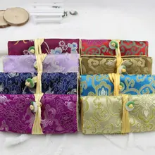 20*28 см 6 шт китайский классический Шелковый Ювелирное Украшение из нефрита рулон сумка кошелек Подарочная сумка кошелек