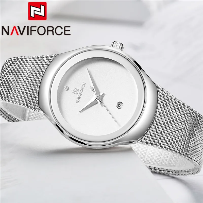 NAVIFORCE 5004 женские часы Лидирующий бренд Роскошные браслет из нержавеющей стали женские часы Relogio Feminino Модные женские наручные часы