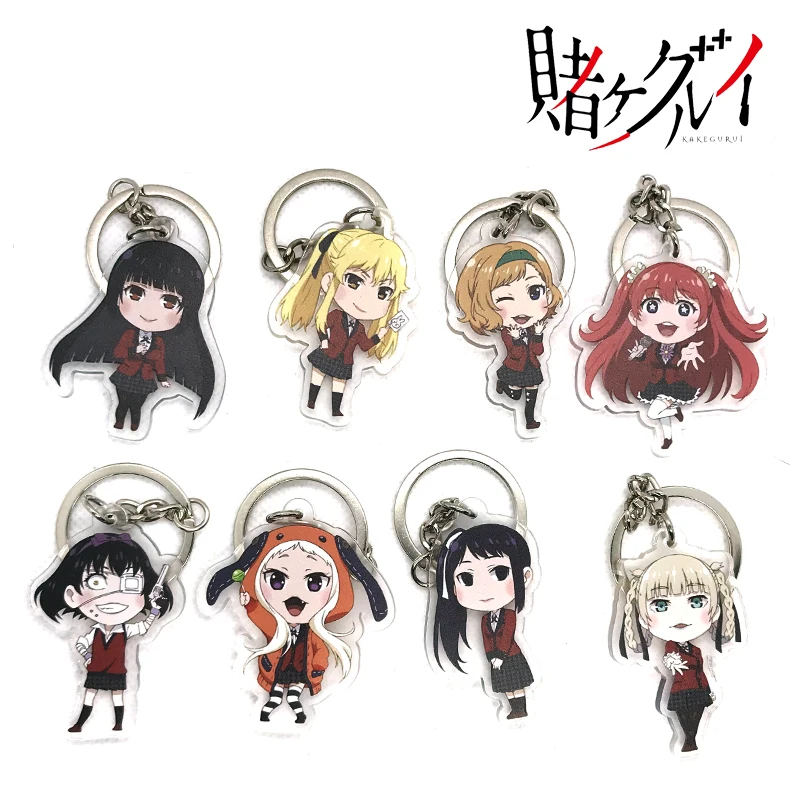 

Anime Kakegurui-Compulsive Gambler Runa Yomozuki Jabami Yumeko Cosplay Figure Acrylic Keychain Bag Pendant Keyring Cute Gifts