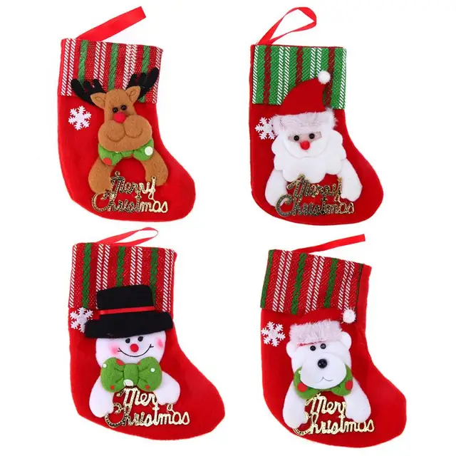 christmas stocking plaid santa claus sock gift bag kids xmas home decoration candy bag bauble christmas - Christmas Stockings For Kids christmas stocking plaid santa claus sock gift bag kids xmas home decoration candy bag bauble christmas - Christmas Stockings For Kids