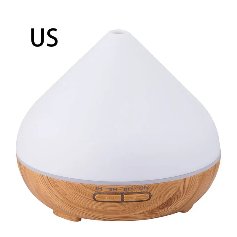 

300ml Wood Grain Anti Slip Base Night Light Essential Oil Diffuser Light Aroma Aromatherapy Fine Fog Humidifier Room Car Decor