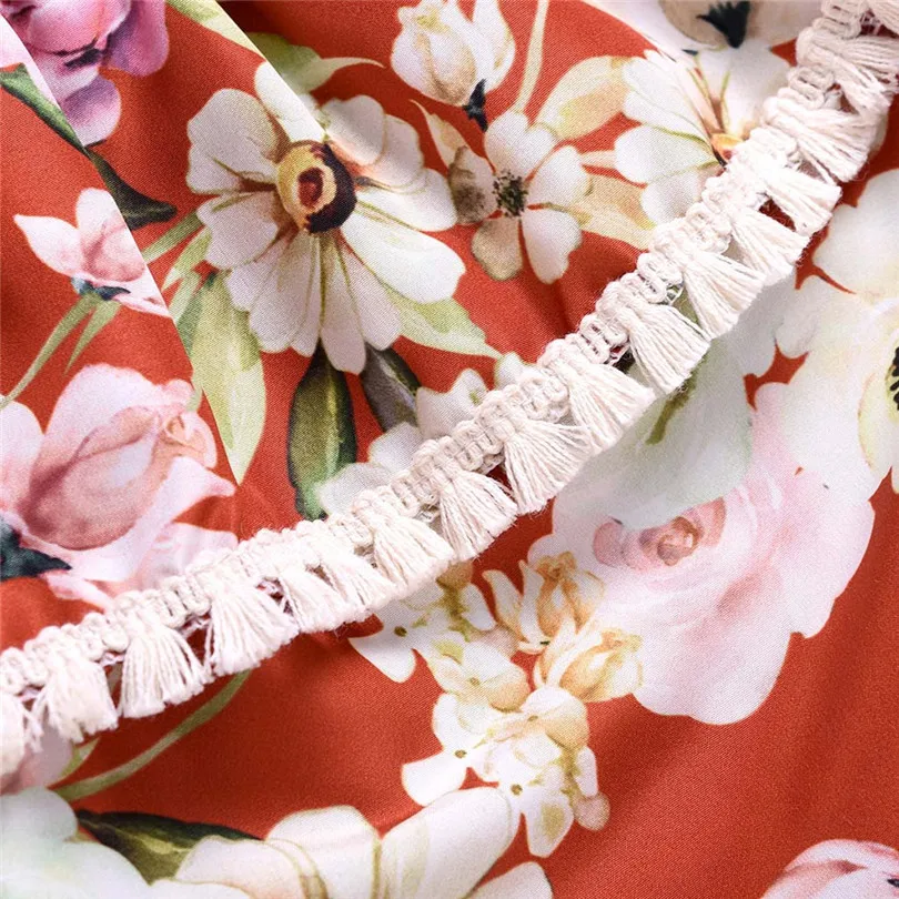 Fashion cute design Summer Baby Girls Ruffles Floral Print Romper Bodysuit Jumpsuit+Headband Outfits 2019 new (8)