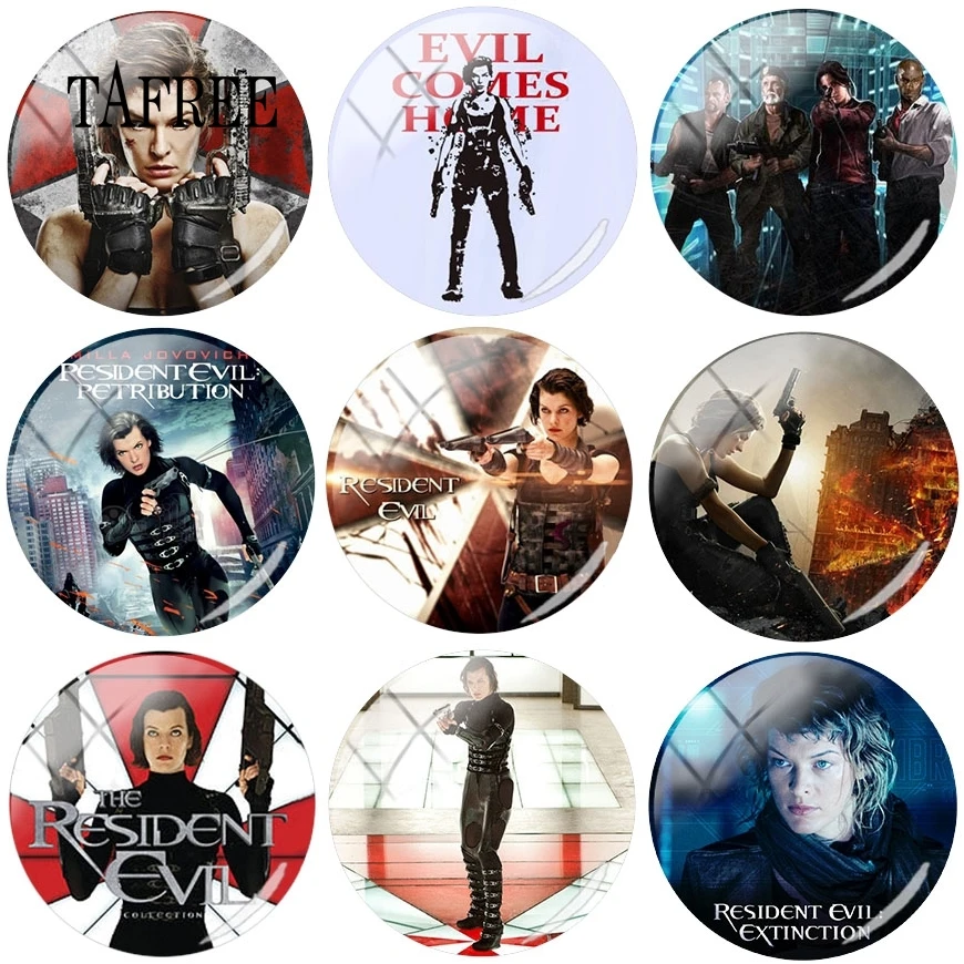 

TAFREE Resident Evil 6 Movie Photo DIY Charms Beads 12mm 15mm 16mm 20mm Glass Cabochon Dome Base Cover Pendant For Necklace