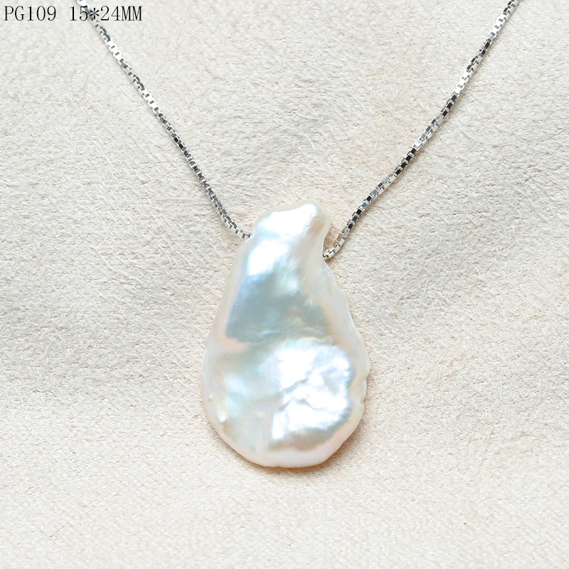 BaroqueOnly натуральный пресноводный барокко белый жемчуг ожерелье, 925 пробы серебряные жемчужные украшения для женщин Подарки PG