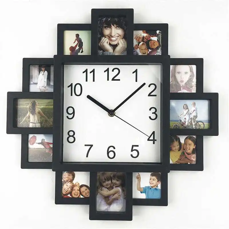 

2018 New DIY Wall Clock Modern Design DIY Photo Frame Clock Plastic Art Pictures Clock Unique Home Decor Horloge