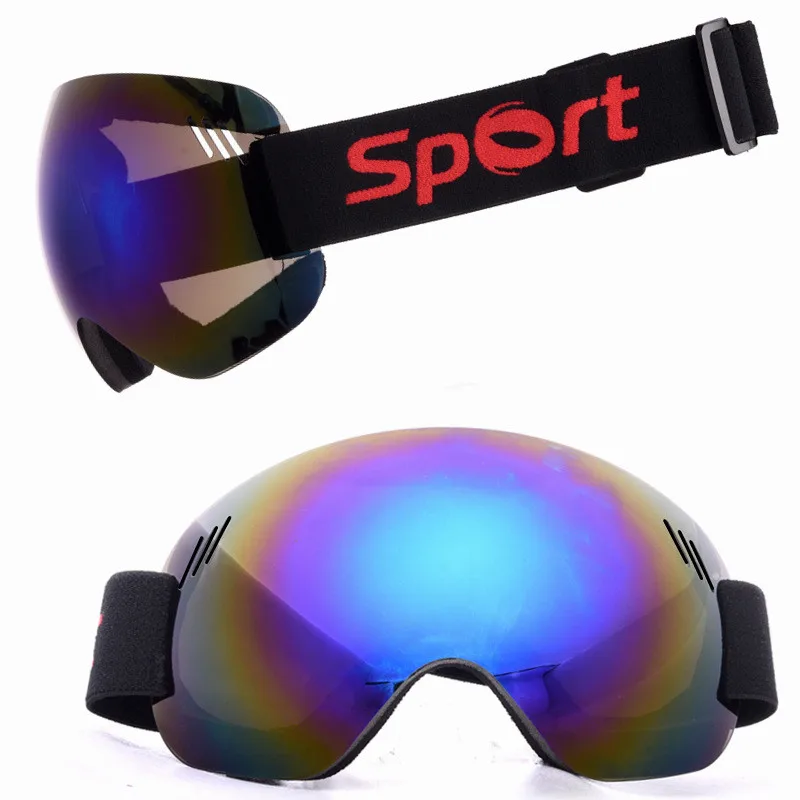 Лыжные очки UV400 большие сферические очки для женщин и мужчин сноуборд снегоход Велоспорт Снежная маска очки Gafas Esqui очки для мотокросса - Цвет: BLUE