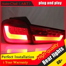 Auto Clud Car Styling for Mitsubishi ASX Taillights New ASX LED Tail Lamp Outlander EX LED Rear Lamp DRL+Brake+Park+Signal led l