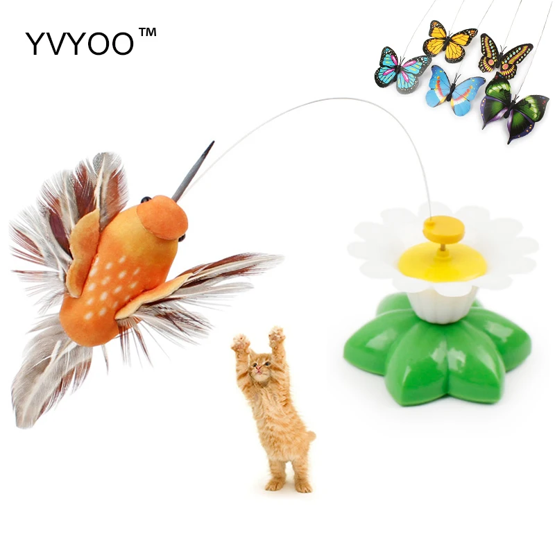 

YVYOO Pet cat toys Creative electric butterfly and electric bird Automatic rotation Interesting Cat Teaser Pet cat supplies B89