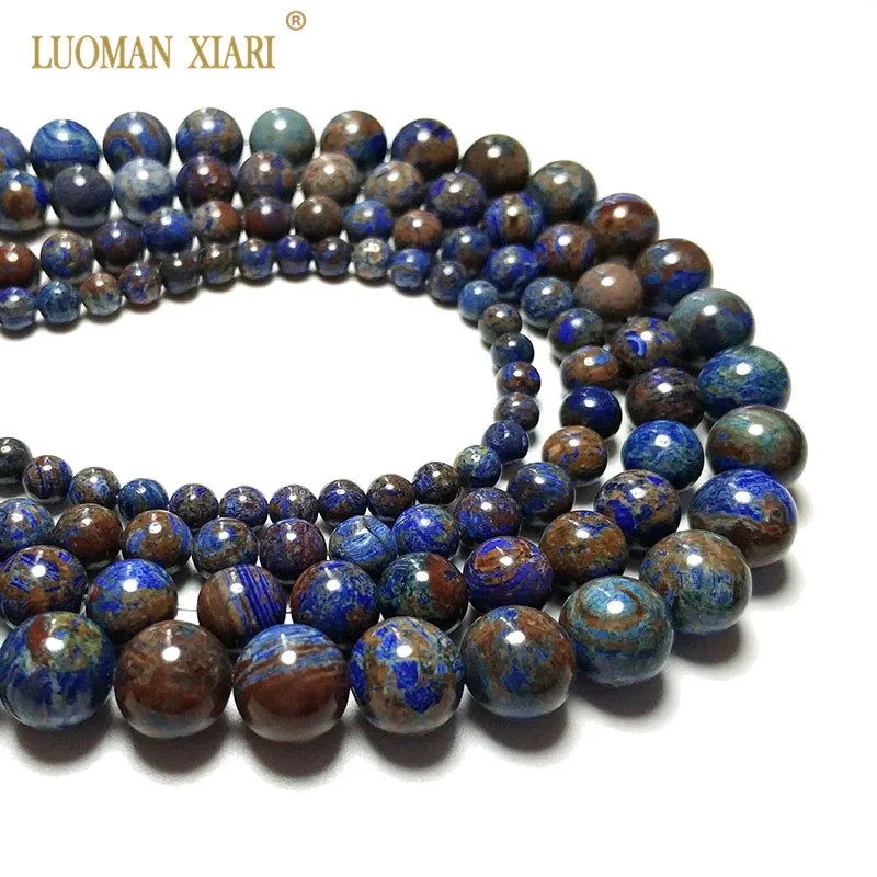 

Wholesale Natural Lapis Lazuli 's color Strip Stone Beads For Jewelry Making DIY Bracelet Necklace 6/8/10/12 mm Strand 15''