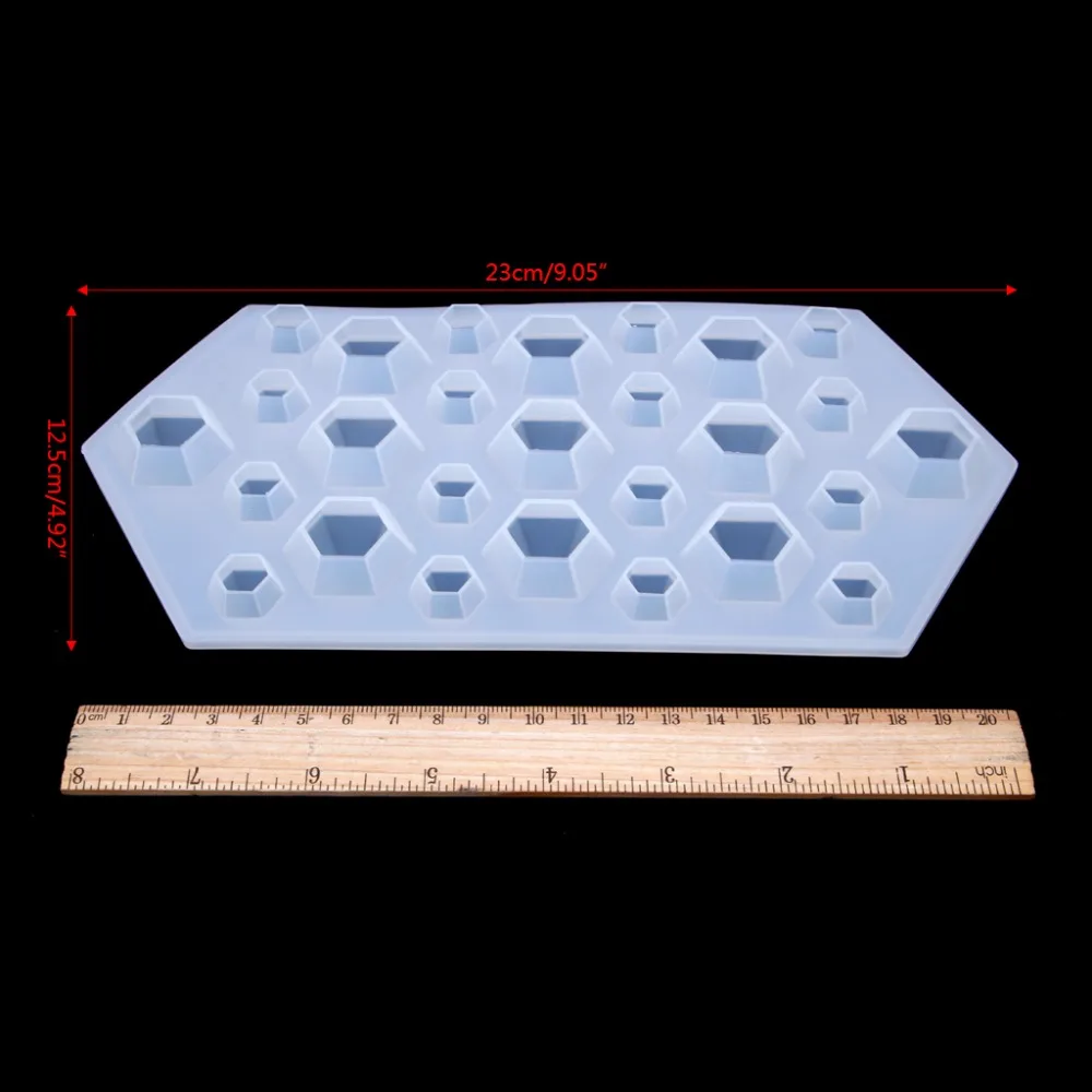 Javrick 23 см x 12,5 см алмазный камень лоток для льда плесень ясно формы силиконовые DIY чайник мораторий ручной работы