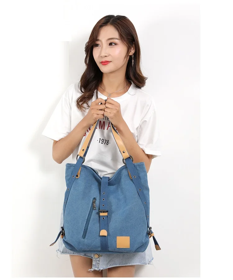 MJ Canvas Women Handbag Simple Design Tote Bag Female Large Capacity Canvas Bucket Shoulder Bag 2018 New Fashion Shopping Bags (31)