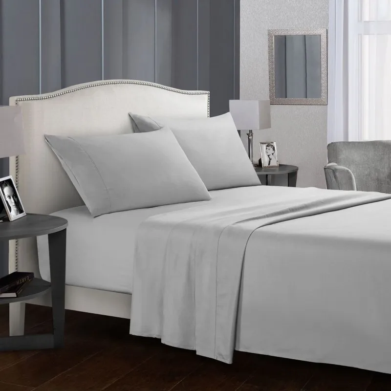 

Solid color Bed sheet sets Flat Sheet+Fitted Sheet+Pillowcase Queen/ King Size 15 Colors Soft comfortable Bedding Set
