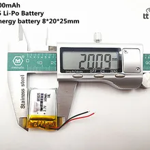 10 шт. литиевая батарея хорошего качества 3,7 V, 300 mAH, 802025 полимерный литий-ионный/литий-ионная аккумуляторная батарея для игрушка, портативное зарядное устройство, gps, mp3, mp4