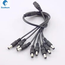 10 шт. DC 1 Женский до 8 Мужской Силовой сплиттер Кабель-адаптер 5,5 мм* 2,1 мм DC разъем питания CCTV сплиттер камеры кабель