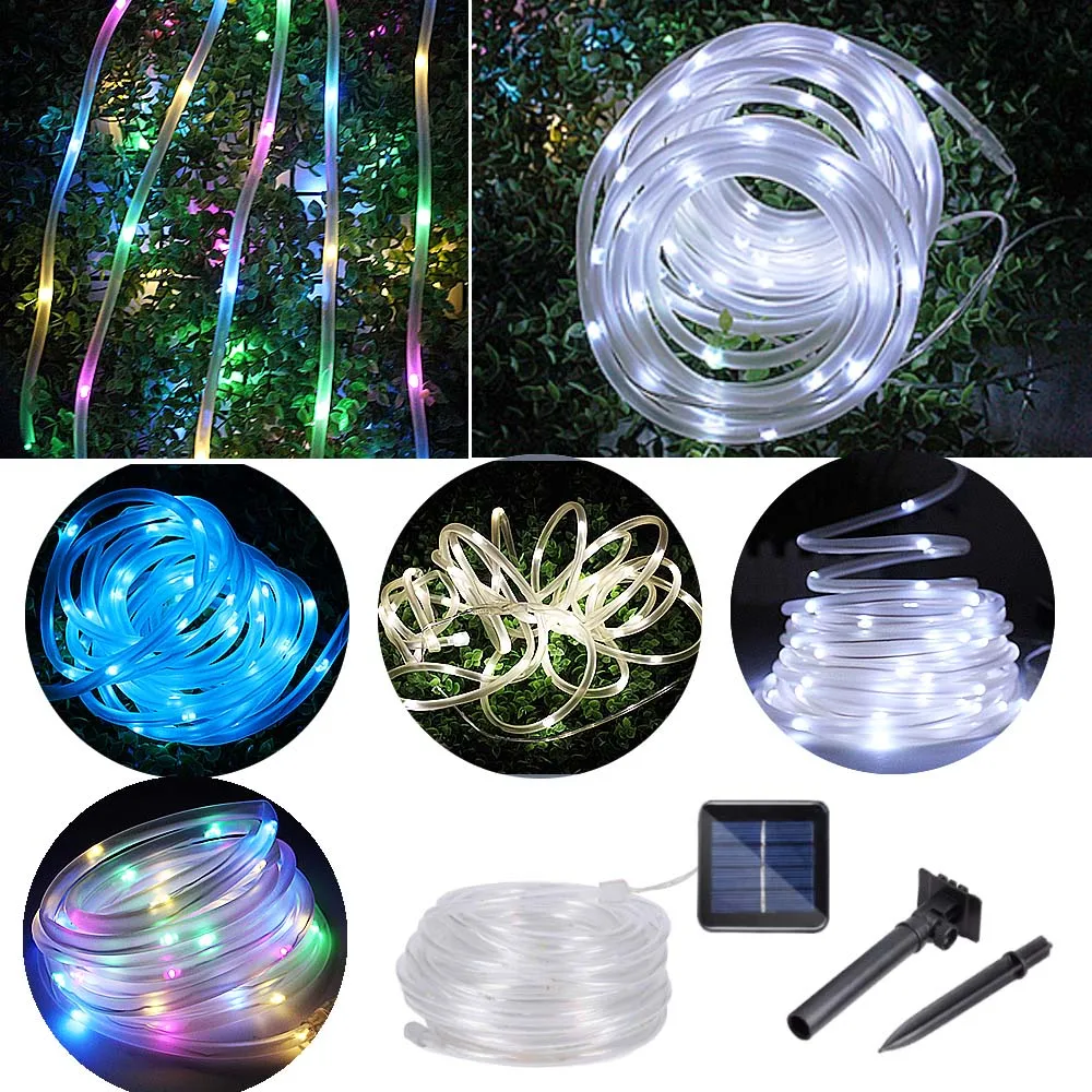Holiday led String Lights Solar Power Outdoor Waterproof Rope Tube Patio Fairy Lights Garland Christmas Decoration Garden Light  (21)