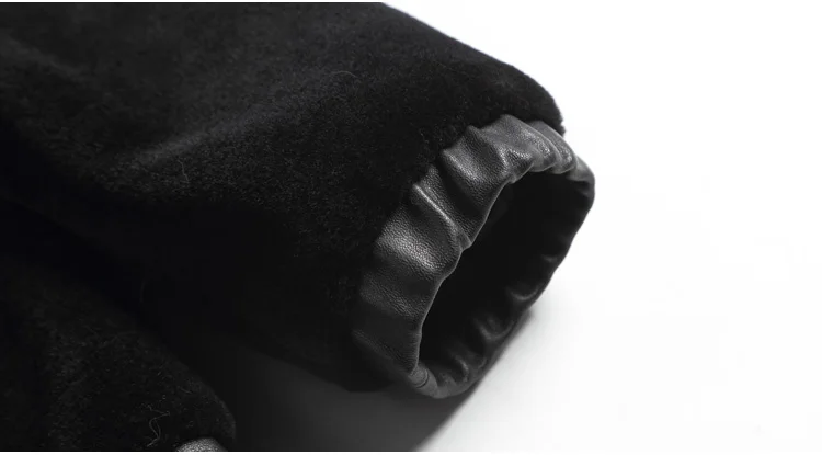 Натуральная Овчина кожаная куртка Мужская короткая черная шерстяная куртка Новая повседневная верхняя одежда с воротником из натурального меха норки размера плюс SD17W012 LX2351
