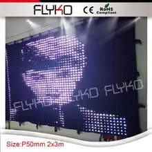 Гибкий 2x3 м P50mm светодиодный видео занавес мягкая светодиодная ткань диско фон с футляром полета