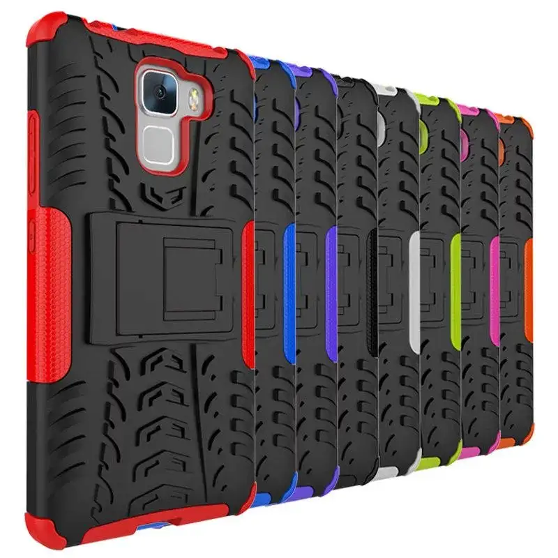 

Hybrid TPU Silicone + Hard Phone Case For Huawei Honor 7 Case for Huawei Honor 7 PLK-L01 PLK-AL10 Case Protective Back Cover Bag